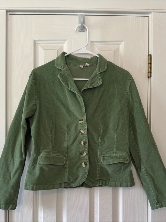 St. John's Bay Jackets & Blazers - St. John’s Bay Petite Sage Green Corduroy Blazer Jacket Stretch Cotton Large